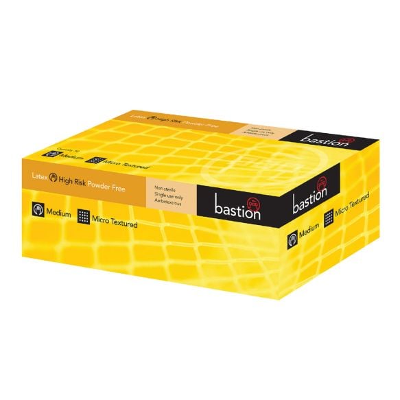 Bastion High Risk Latex Exam Gloves, Box of 50