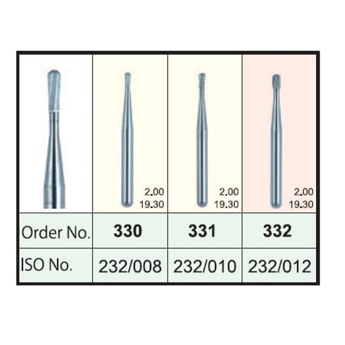 Mani Carbide Burs - Pear/Amalgam Prep