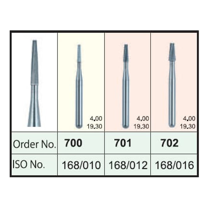 Mani Carbide Burs - Taper Fissure Cross Cut