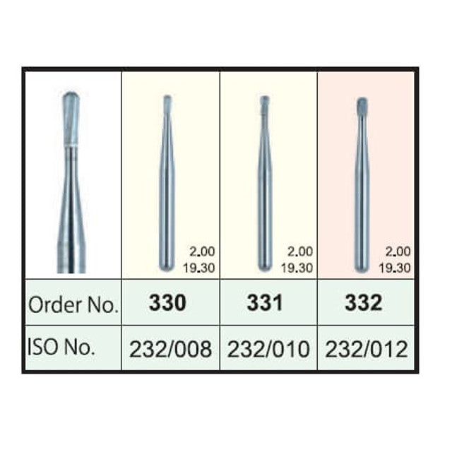 Mani Carbide Burs - Pear/Amalgam Prep