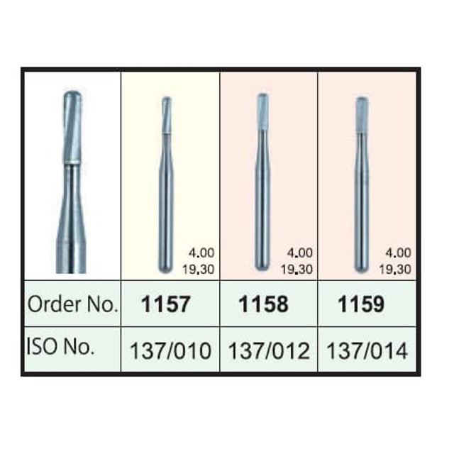 Mani Carbide Burs - Round End Straight Fissure, Straight Cut
