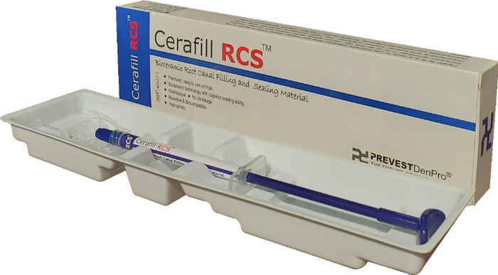 Prevest Denpro Cerafill RCS  Bioceramic Root Canal Filling and Sealing Material Regular Pack: 1 x 2 g premixed syringe + 10 Applicator Tips"