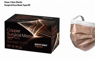 Copatac Level IIR Surgical Face Mask Copper, Standard, Box/50