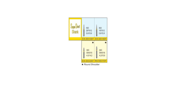 Mani Diamond Burs - Extra Fine (Super Short Shank)