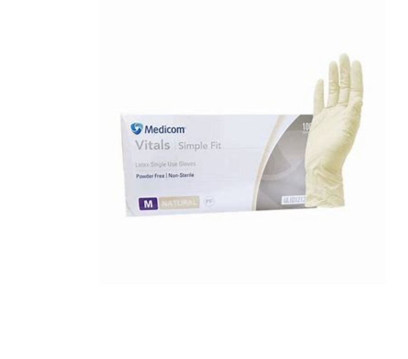 Vitals Easy Fit Latex Powder Free Gloves