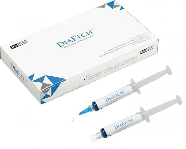 DIADENT DiaEtch 37% Phosphoric Acid Etching Gel Contains: 5 syringes x 5 ml + 20 disposable tips