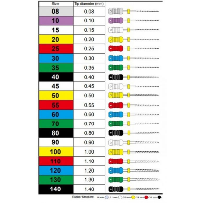 MANI H-Files 25mm 6/Pack