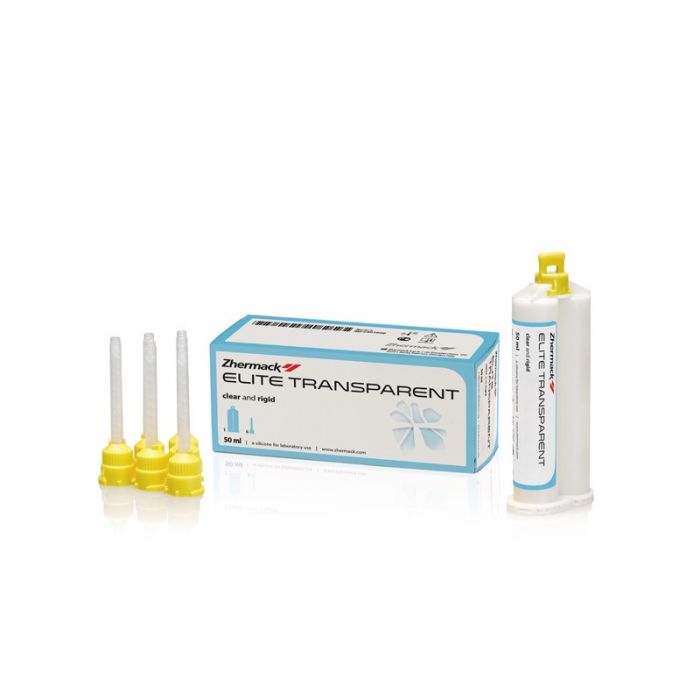 Zhermack Elite Transparent Lab 1x50 ml cartridge + 6 yellow mixing tips